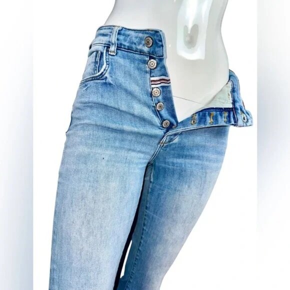 Anthropologie Pilcro High Rise Button Fly Stretch  Flare Jeans Size 25 - Picture 4 of 9